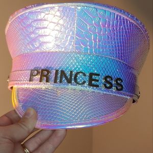 Irredesent faux gator skin police party hat